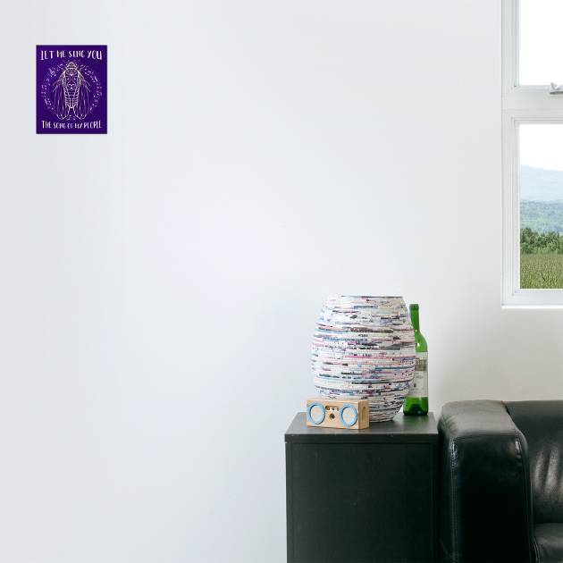 Let Me Sing You The Song Of My People Cicada Line Art by creative